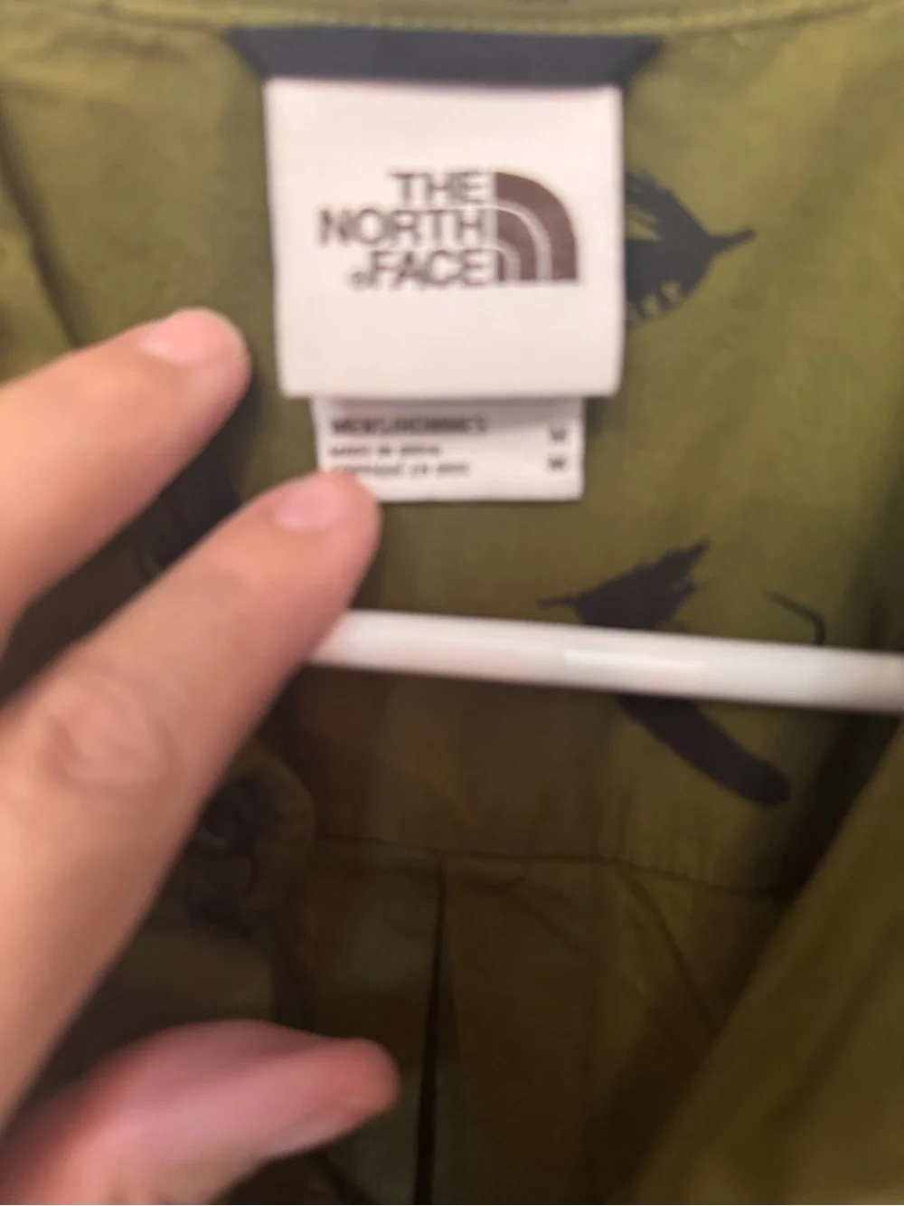 The North Face Olive Green Short Fly Fish Print